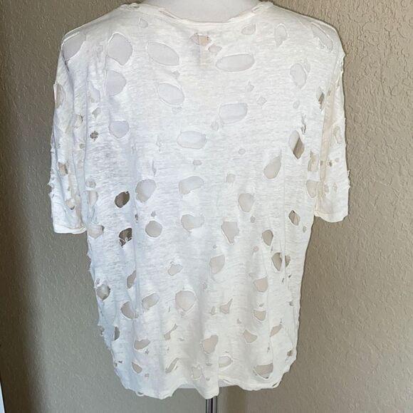 LF Emma & Sam ultra cut up hole distressed destroyed t shirt XS Worn 1x - Picture 4 of 8